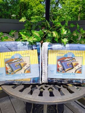 Vintage PEM America "That's Mine!" Construction Zone Standard Shams Set of 2 NIP